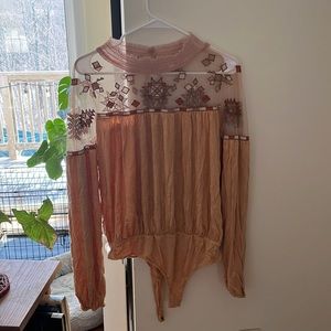 Embroidery body suit